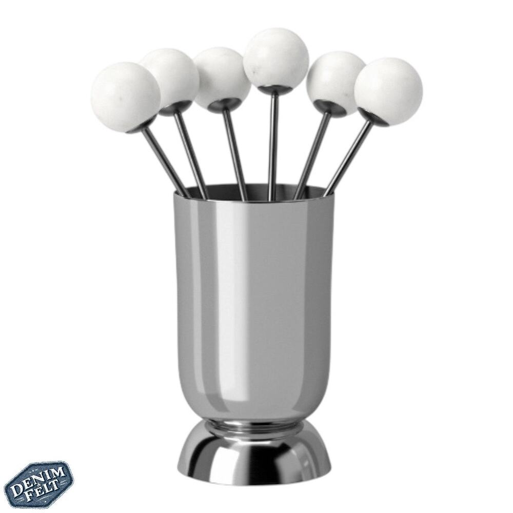 Threshold 7pc Stainless Steel Cocktail Picks with Silver Holder | NEW!!